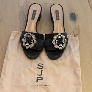 SJP by Sarah Jessica Parker Blue Crystal Embellished heels